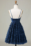 A Line Spaghetti Straps Short Homecoming Dress With Appliques