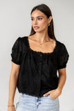 Hadley Embroidered Blouse in Black FINAL SALE