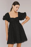 Elodie Floral Babydoll Dress in Black FINAL SALE