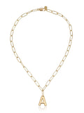 Paperclip Link Initial Necklace