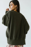 Moxie Oversized Sherpa Sweater in Olive FINAL SALE