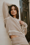 Kenna Contrast Sweater in Oatmeal