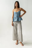 Mckell Peplum Tank Top in Blue