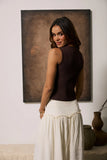 Ollie Cutout Tank Top in Brown