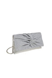 Womens Ruched Glitter Flap Evening Clutch Bags
