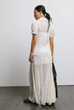 Lace Button Up Dress in Cream FINAL SALE