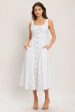 SEASIDE BRUNCH WHITE MIDI DRESS FINAL SALE