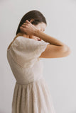 Karrie Embroidered Midi Dress in Champagne FINAL SALE