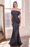Starlet Gown Off the Shoulder Pleated Dress