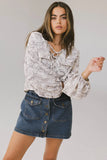 Isa Floral Blouse in Cream FINAL SALE