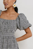 Laney Gingham Dress in Black