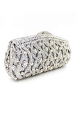 Silver Rhinestones Chain Square Party Handbag
