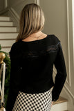 Kandice Waffle Knit Top in Black FINAL SALE