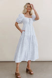 Kelsie Floral Midi Dress in Blue FINAL SALE