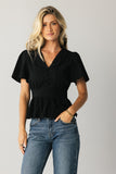 Neo Embroidered Blouse in Black FINAL SALE