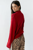 Nolan Chunky Knit Cardigan in Red FINAL SALE