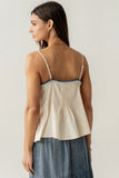 Mckell Peplum Tank Top in Natural