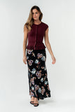 Misha Ruffle Top in Burgundy