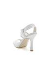 White Leather High Heels with Transparent Sole