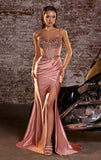 PAXTON GOWN FLORAL BEADED LONG EVENING DRESS