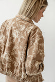 Kellie Floral Bomber Jacket in Camel FINAL SALE