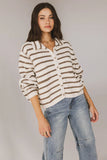 Harper Striped Cardigan in Olive FINAL SALE