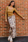 Chandler Abstract Maxi Skirt in Brown FINAL SALE