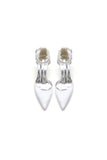 Pointed Toe Pearl Strap Kitten Heels
