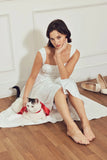SWEETHEART SERENADE WHITE MIDI DRESS