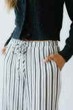 Lucy Striped Baggy Pants in Black