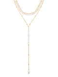 Coastal Pearl Lariat Necklace