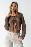 Jordy Textured Top in Brown FINAL SALE