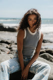 Lilah Reverse Seam Tank in Indigo