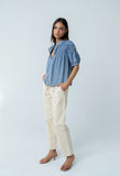 Whitney Button Up Blouse in Medium Wash