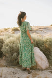 Manoella Floral Maxi Dress in Green FINAL SALE