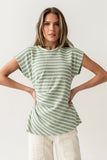 Devin Striped Top in Green