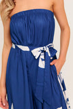 NOLANI STRAPLESS JUMPSUIT NAVY WHITE