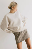 Reversible Sherpa Sweatshirt in Cream FINAL SALE