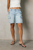 Zora Light Wash Cargo Shorts FINAL SALE