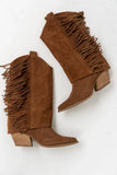 Deston Fringe Boots in Tan