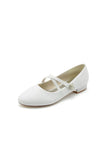 White Pointed Toe Wedding Flats