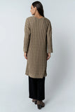 Eve Ribbed Duster in Taupe