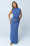 Freda Maxi Skirt in Blue