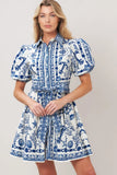 ISLAND PULSE BLUE MINI DRESS