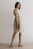 Karrie Embroidered Midi Dress in Champagne FINAL SALE