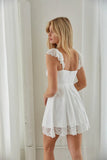 Scarlett Lace Trim Flutter Strap Mini Dress