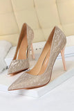 Shallow Toe Sequined Stiletto High Heels