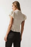 Lizette Pleated Blouse in Cream