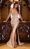 Jupiter Gown Fitted Strapless Lace Satin Gown