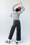 Kateri Striped Top in Heather Grey